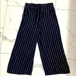 Aritzia Wilfred Faun Crop Pants Black With White Pinstripe